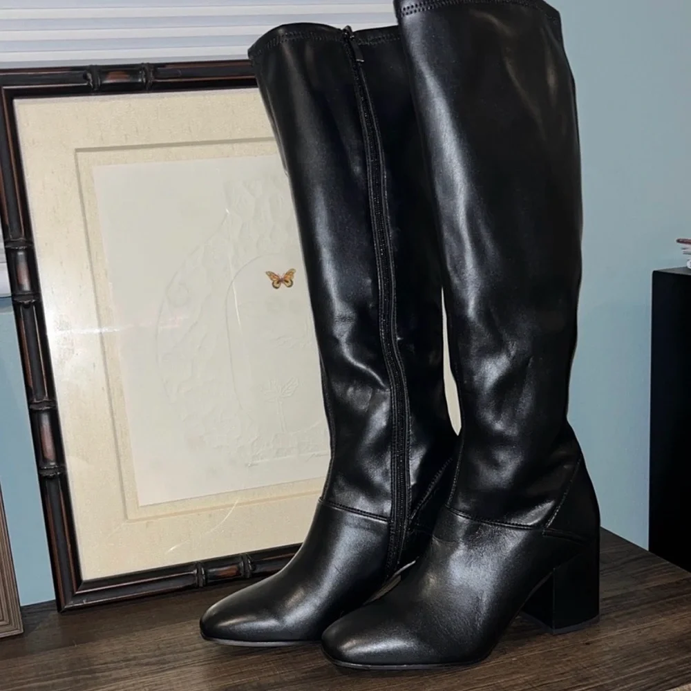 Franco Sarto tribute boots black faux leather 7 - Picture 1 of 4